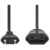 NEDIS napájecí kabel pro adaptéry/ Euro zástrčka - Euro zásuvka/ přímý-přímý/ dvoulinka/ černý/ bulk/ 5m