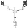 Neomounts DS60-425WH2 /Držák displeje/na stůl/17-27"/svorka+průchodka/3čepy/VESA 100X100/nosn.2x8kg/2 displeje/bílý