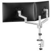 Neomounts DS60-425WH2 /Držák displeje/na stůl/17-27"/svorka+průchodka/3čepy/VESA 100X100/nosn.2x8kg/2 displeje/bílý