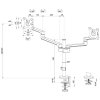 Neomounts DS60-425BL2 /Držák displeje/na stůl/17-27"/svorka+průchodka/3čepy/VESA 100X100/nosn.2x8kg/2 displeje/černý