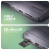 AXAGON multi portový hub USB-C / HMC-6GM2 / USB 3.2 Gen1 / 1x PD / 1x HDMI / 1x USB-C / 1x USB-A / SD/micro SD / 1x M.2