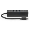 NEDIS USB hub/ zástrčka USB-C zástrčka/ 3x zásuvka USB-A/ 5 Portů/ USB 3.2 Gen 1/ 5 Gbps/ SD & MicroSD/ černý/ blistr