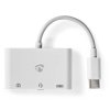 NEDIS USB 2.0 multiport adaptér/ zástrčka USB-C/ zásuvka USB-A/ zásuvka USB-C/ zásuvka 3,5 mm/ 480 Mbps/ kulatý/ blistr