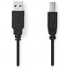 NEDIS kabel USB 2.0/ zástrčka USB-A - zástrčka USB-B/ k tiskárně apod./ AWG 28/24/ černý/ bulk/ 2m