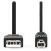 NEDIS kabel USB 2.0/ zástrčka USB-A - zástrčka USB-B/ k tiskárně apod./ AWG 28/24/ černý/ bulk/ 2m