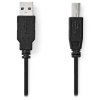 NEDIS kabel USB 2.0/ zástrčka USB-A - zástrčka USB-B/ k tiskárně apod./ černý/ bulk/ 3m