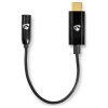 NEDIS USB-C adaptér/ USB-C zástrčka – 3,5 mm jack zásuvka + USB-C zásuvka/ černý/ box/ 15cm