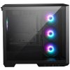 MSI skříň MAG PANO M100R PZ Black/ bez zdroje/ levé a přední sklo/ 4x 120 mm A-RGB fan/ 1x USB-C/ 1x USB3.2/ černá