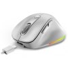 GENIUS Ergo 9000S Pro Pearl White/ duální Bluetooth + 2,4GHz/ 2400 dpi/ bezdrátová/ 6tlačítková/ dobíjecí/ RGB/ bílá