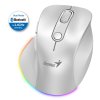 GENIUS Ergo 9000S Pro Pearl White/ duální Bluetooth + 2,4GHz/ 2400 dpi/ bezdrátová/ 6tlačítková/ dobíjecí/ RGB/ bílá