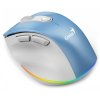GENIUS Ergo 9000S Pro Light Blue/ duální Bluetooth + 2,4GHz/ 2400 dpi/ bezdrátová/ 6tlačítková/ dobíjecí/ RGB/ modrobílá