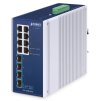 Planet IGS-1000-8T4X průmyslový L2 switch, 8x1Gb, 4x10Gb SFP+, -40~75°C, 9-48VDC, IP30, fanless