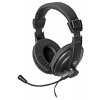 NEDIS headset CHST210BK/ drátová sluchátka + mikrofon/ 1x 3.5 mm jack/ 2x 3.5 mm jack/ kabel 1,8 m/ černý