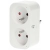 NEDIS Wi-Fi chytrá duo zásuvka/ 16A/ francouzský typ E/ IP21/ měřič výkonu/ Android/ iOS/ Nedis® SmartLife/ bílá