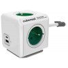 Cubenest Powercube Extended USB PD 20W, A+C, 4× zásuvka, 1,5m, bílá/zelená, dětská pojistka, uzemnění, dok, 10A/250V