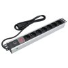 XtendLan 19'' rozvodný panel 7x 230V, ČSN, s proudovou ochranou, vypínačem a koncovkou 16A/C20, 1,8 m