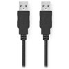 NEDIS kabel USB 2.0/ zástrčka USB-A - zástrčka USB-A/ černý/ bulk/ 3m