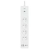 NEDIS Wi-Fi chytrý prodlužovací přívod/ 3x zásuvka typu E/ 16A/ 2x USB-A/ 2x USB-C/ 2m/ Android/ iOS/ bílá