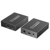 XtendLan CAT6 HDMI extender, vysílač+přijímač, 40m 4k/2k/1080p po jednom CAT6 kabelu, POC, přenos IR a USB (KVM)