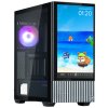 Zalman skříň Z10 DS / Middle Tower / 3x120mm fan / 2x USB 3.0 / USB-C / odnímatelný 15.6 displej / tvrzené sklo / černá