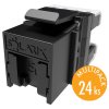 Solarix multipack (24ks) keystone c5e UTP RJ45 černý pro kleště SXKJ-NA-BU SXKJ-5E-UTP-BK-NA