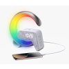 IMMAX LED relaxační lampička FLAMINGO/ Qi nabíjení/ budík/ RGB/ 300lm/ USB výstup/ BT 5.1/ stříbrná