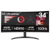 LG monitor 34WR50QK-B VA 34" QHD zakřivený / 3440x1440 /21:9/ 300 cd/m2/ 5ms (GtG)/ HDMI /DP/on screen control /HDR 10