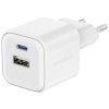 Swissten síťový adaptér gan 1x usb-c 20w pd a 1x usb-a 18w qc bílý