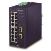 Planet IGS-1820TF Průmyslový Switch 16x1Gb, 2xSFP, dual 12-48VDC/24VAC, -40~+75°C, fanless