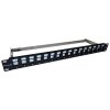 XtendLan Patch panel 19", 16 portů, Cat6a, stíněný, s keystone