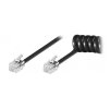 XtendLan Kabel telefonní 4 žíly, černý, kroucený, 6m,konektory 4p4c