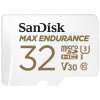 SanDisk MAX ENDURANCE microSDHC 32GB / C10, U3, V30 / 15,000 Hours / + SD Adaptér