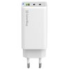 COLORWAY 2x USB-C, 1x USB-A/ síťová nabíječka/ GaN/ PD/ PPS/ 65W/ Včetně 2x kabelů, USB-C-USB-C, USB-C-Lightning/ Bílá
