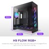 NZXT skříň H9 Flow ARGB+ dvoukomorová ATX / 6xRGB 140 mm / 1x 120mm fan / prosklená / controller / černá