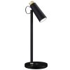 IMMAX LED stolní lampička TIT/ Qi nabíjení/ 12W/ DC12V/1A/ 100-240 VAC/ 150lm/ černá se zlatými prvky
