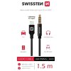 Swissten audio adaptértextile lightning (samec)/3,5 mm jack(samec) 1,5 m černý