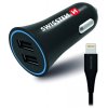 Swissten cl adaptér 2,4a power 2x usb + kabel lightning
