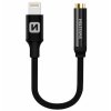 Swissten audio adaptértextile lightning /jack(samice) 0,15 m černý