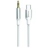Swissten audio adaptértextile usb-c (samec) / 3,5 mm jack (samec) 1,5m bílý