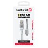 Swissten datový kabel kevlar usb / usb-c 1,5 m bílý