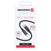 Swissten datový kabel soft silicone usb / usb-c 0,4 m černý