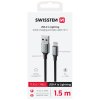 Swissten datový kabeltextile ii usb / lightning 1,5 m černý