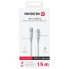 Swissten datový kabeltextile ii usb-c / lightning 1,5 m bílý
