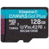 KINGSTON Canvas Go Plus Gen4 128GB microSDXC / C10 / UHS-I U3 V30 / up to  200MB/s / bez adaptéru