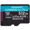 KINGSTON Canvas Go Plus Gen4 512GB microSDXC / C10 / UHS-I U3 V30 / up to  200MB/s / bez adaptéru