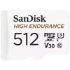 SanDisk High Endurance microSDXC 512GB / C10, U3, V30 / Full HD / 4K videos / dash cams & home monitoring / + SD Adaptér