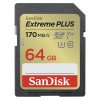 SanDisk Extreme PLUS 64GB SDXC / UHS-I, Class 10, U3, V30 /  up to 170MB/s & 80MB/s Read/Write / + 2 years RescuePRO
