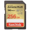 SanDisk Extreme PLUS 256GB SDXC / UHS-I, Class 10, U3, V30 /  up to 190MB/s & 130MB/s Read/Write / + 2 years RescuePRO