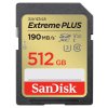 SanDisk Extreme PLUS 512GB SDXC / UHS-I, Class 10, U3, V30 /  up to 190MB/s & 130MB/s Read/Write / + 2 years RescuePRO