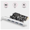 AXAGON řadič do PCIe pro 4x USB Typ-A / USB 5Gbps / PCEU-430RS / SP/ čip Renesas